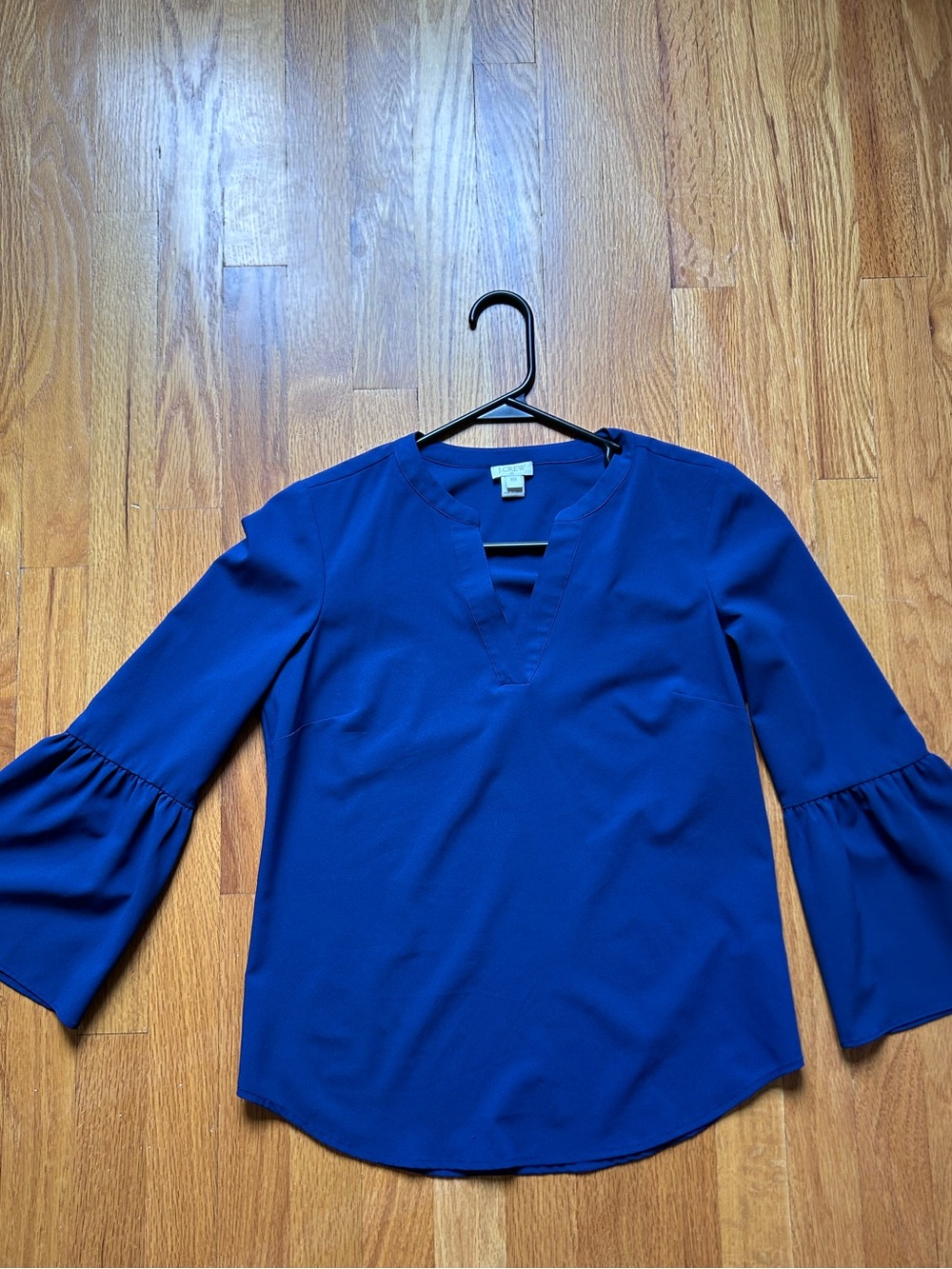 J.Crew Blue Bell Sleeve V-Neck Women's Top